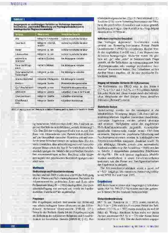Vorschauseite 2: Psychische Gesundheit von Hausärzten in Rheinland-Pfalz