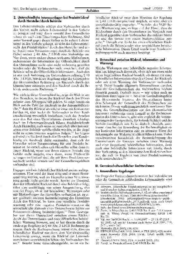 Vorschauseite 3: Die Befugnis zur Information der Öffentlichkeit bei täuschenden, aber die Gesundheit nicht gefährdenden Lebensmitteln