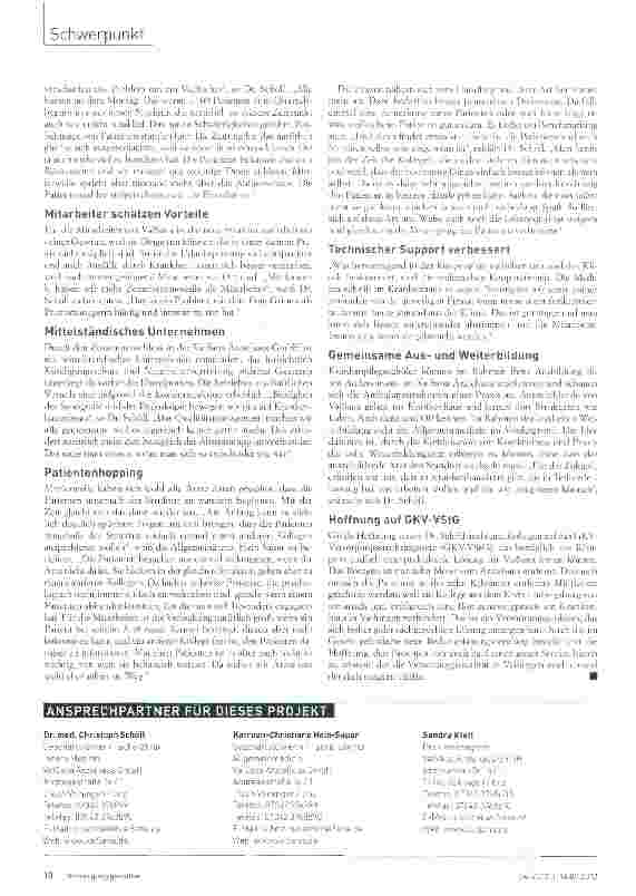 Vorschauseite 4: Kooperation Ambulant/ Stationär sichert die medizinische Versorgung