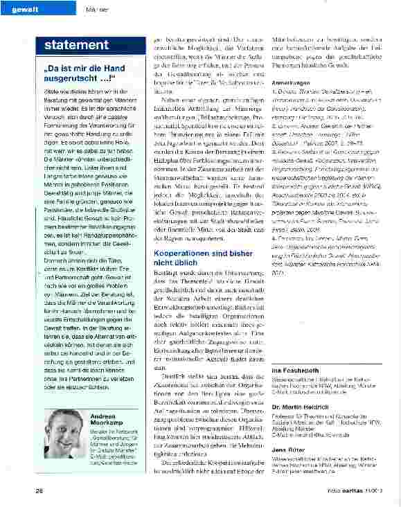 Vorschauseite 3: Häusliche Gewalt: Täterarbeit ist Väterarbeit