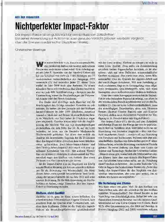 Vorschauseite 1: Nichtperfekter Impact-Faktor