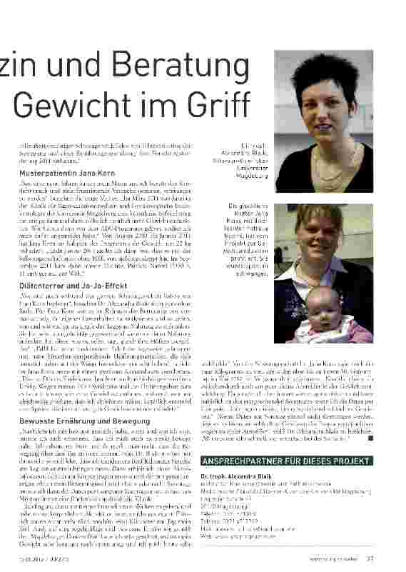 Vorschauseite 2: Mit Telemedizin und Beratung Gewicht im Griff