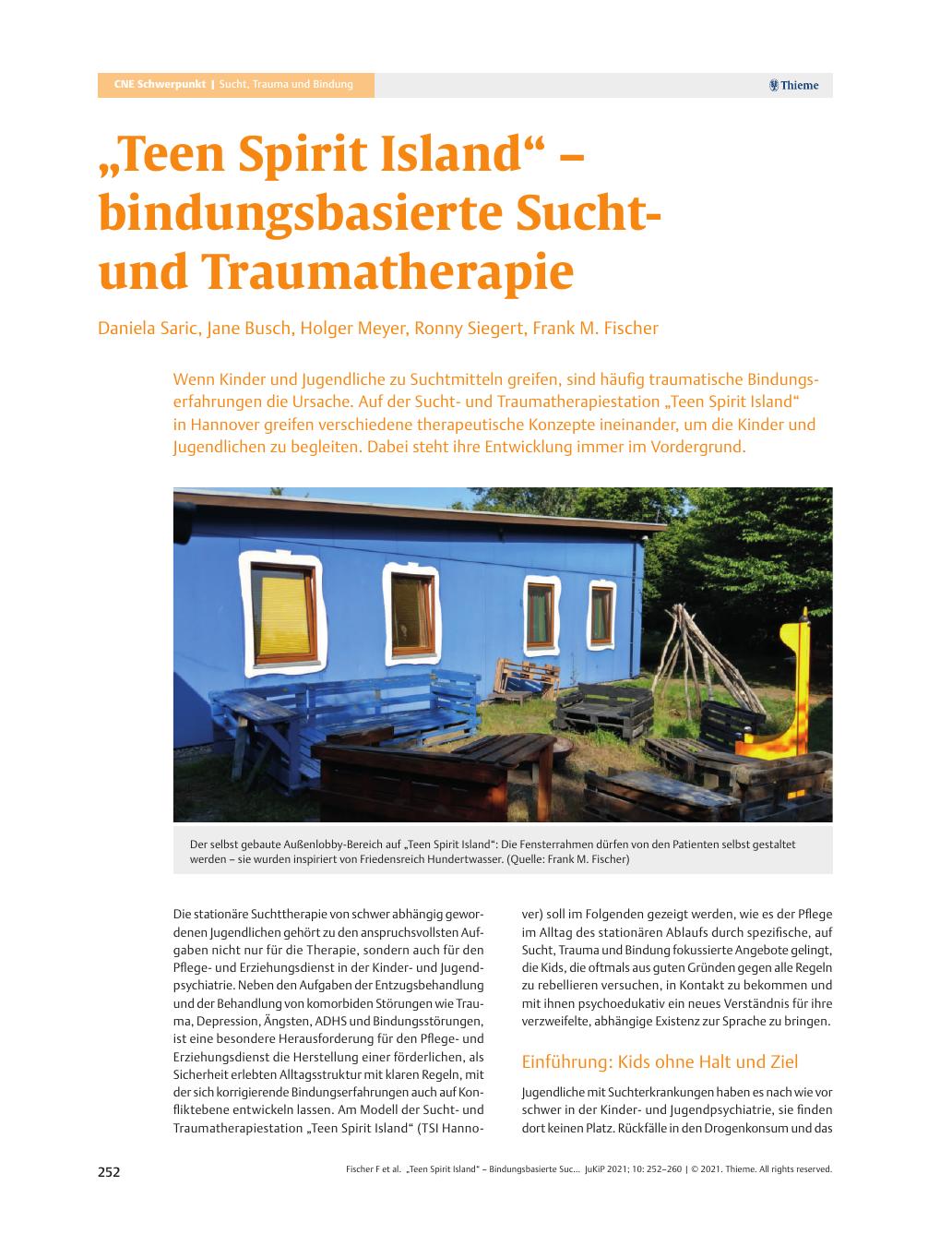 Vorschauseite 1: „Teen Spirit Island“ – bindungsbasierte Suchtund Traumatherapie