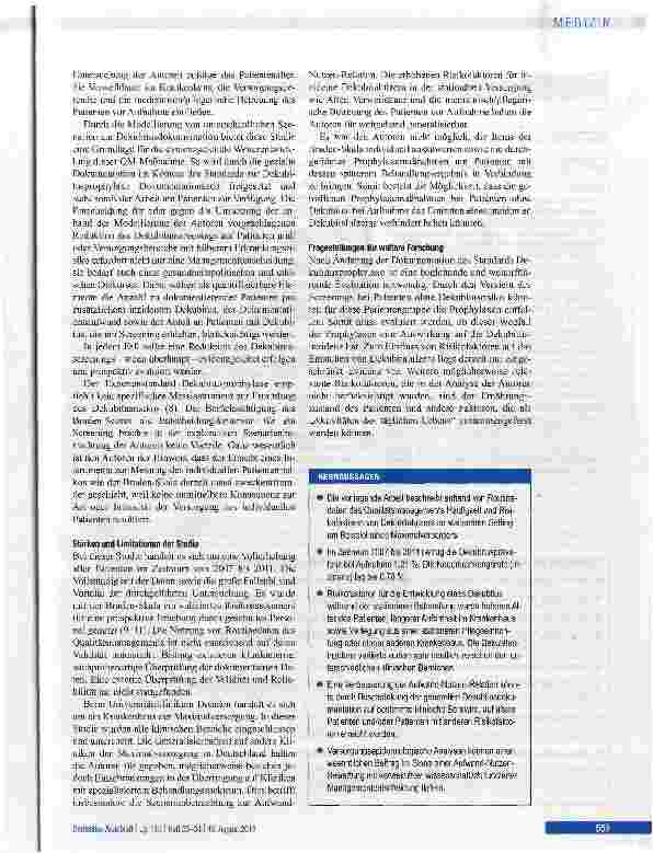Vorschauseite 6: Häufigkeiten und Determinanten von Dekubitalulzera in der stationären Versorgung