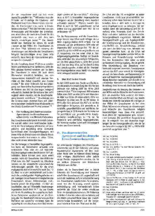 Vorschauseite 5: Das Representation Agreement in British Columbia (Kanada) - ein Modell für Deutschland?