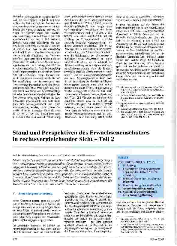 Vorschauseite 6: Das Representation Agreement in British Columbia (Kanada) - ein Modell für Deutschland?