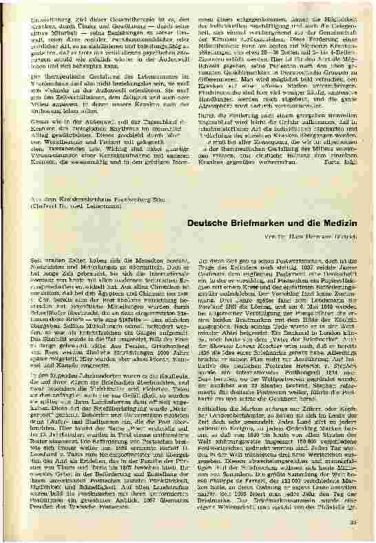 Vorschauseite 1: Deutsche Briefmarken und die Medizin