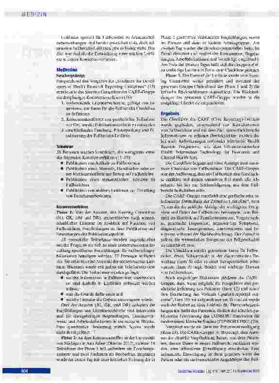 Vorschauseite 2: Die Case Reporting (CARE) Guideline