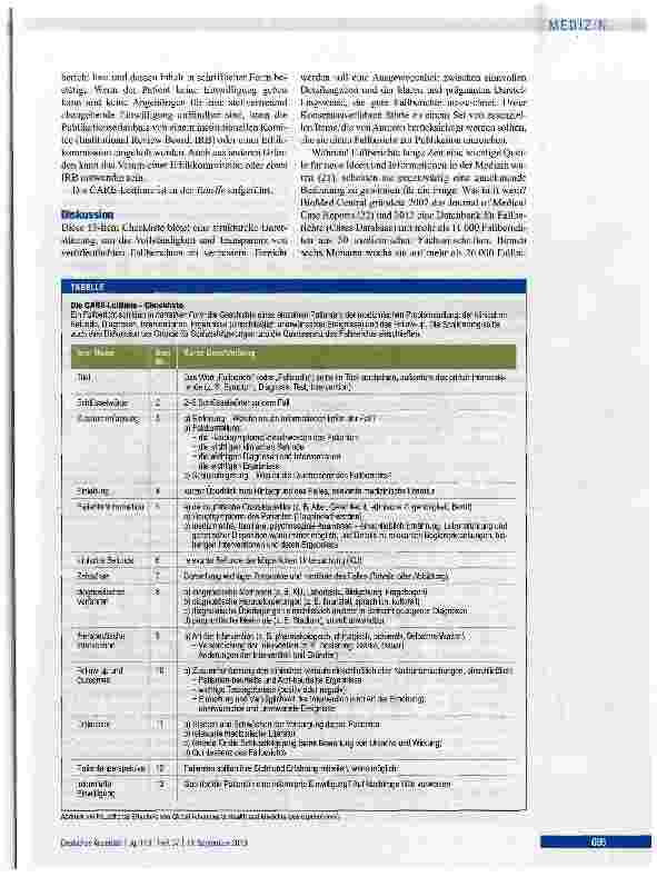 Vorschauseite 3: Die Case Reporting (CARE) Guideline