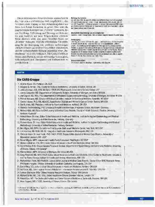 Vorschauseite 5: Die Case Reporting (CARE) Guideline