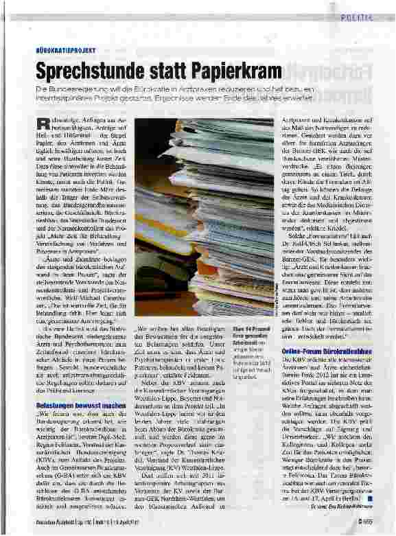 Vorschauseite 1: Sprechstunde statt Papierkram