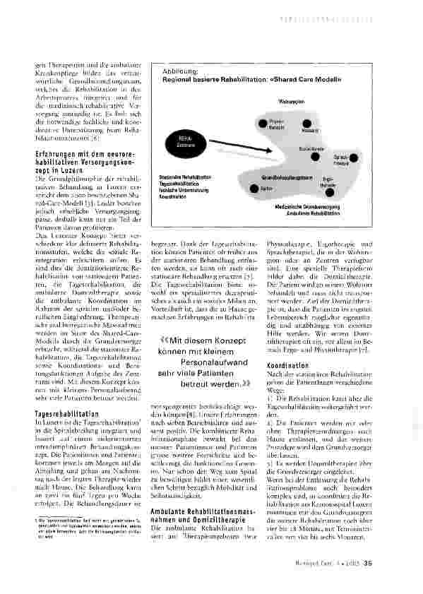 Vorschauseite 2: Das Shared-Care-Modell am Beispiel der Neurorehabilitation Luzern