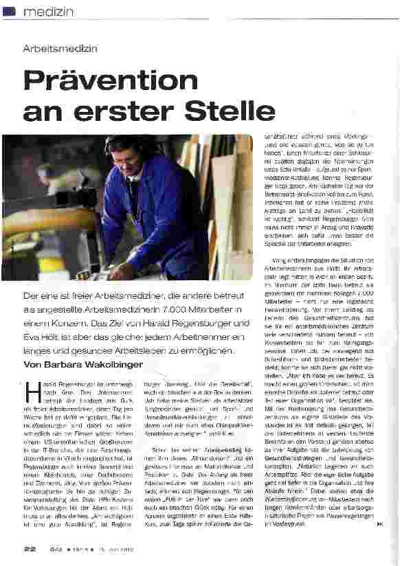 Vorschauseite 1: Prävention an erster Stelle