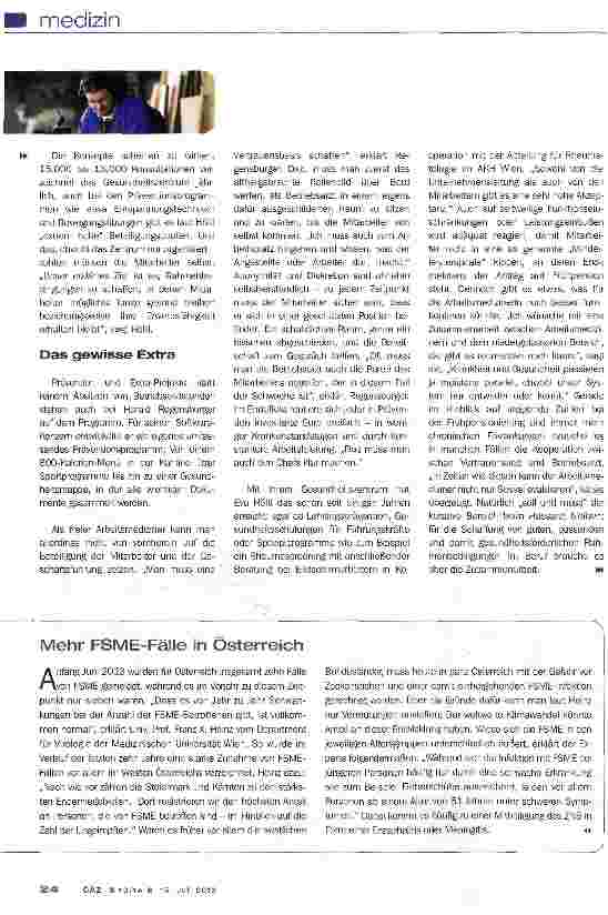 Vorschauseite 2: Prävention an erster Stelle