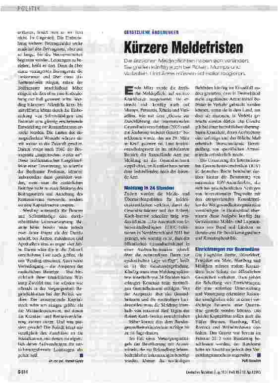 Vorschauseite 1: Kürzere Meldefristen