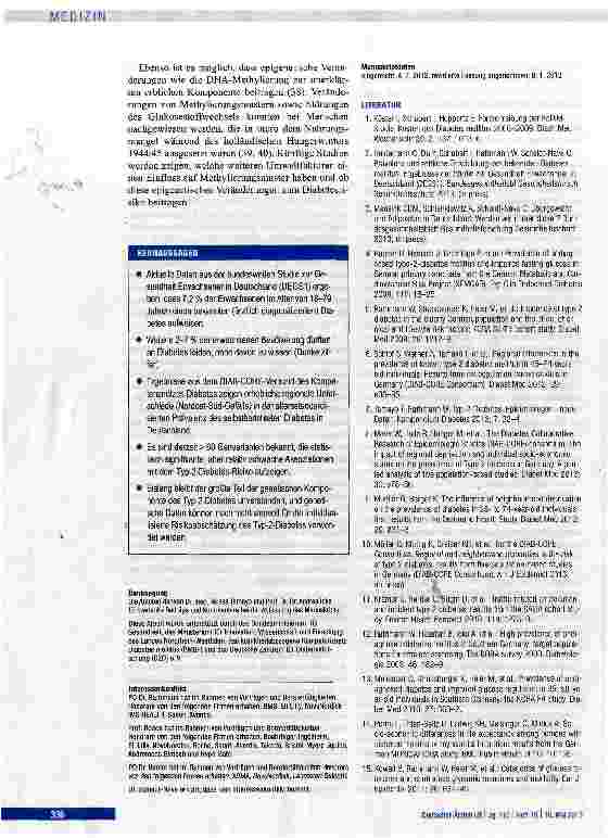 Vorschauseite 6: Typ-2-Diabetes: Prävalenz und Relevanz angeborener und erworbener Faktoren für die Prädiktion