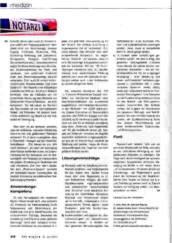 Vorschauseite 3: Notarzt: ein Arzt für alle Fälle?