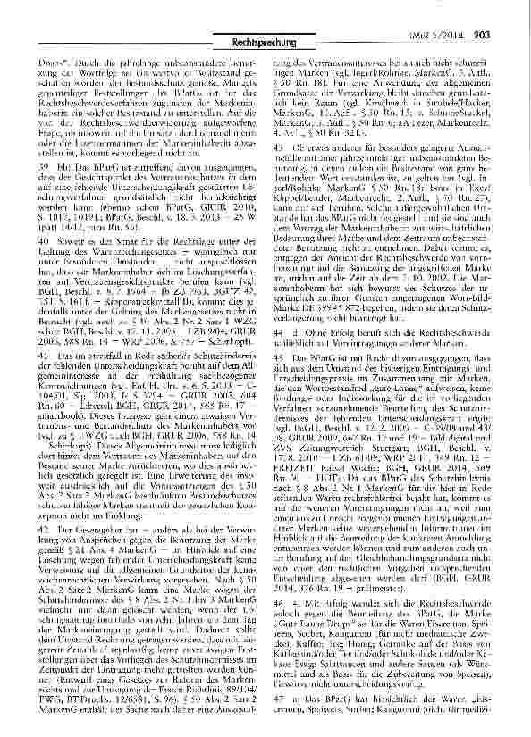 Vorschauseite 6: Eintragungsfähigkeit der Marke „Gute Laune Drops MarkenG §§ 8, 8 Absatz II Nr. 1, 50, 50 Absatz I, 50 Absatz II