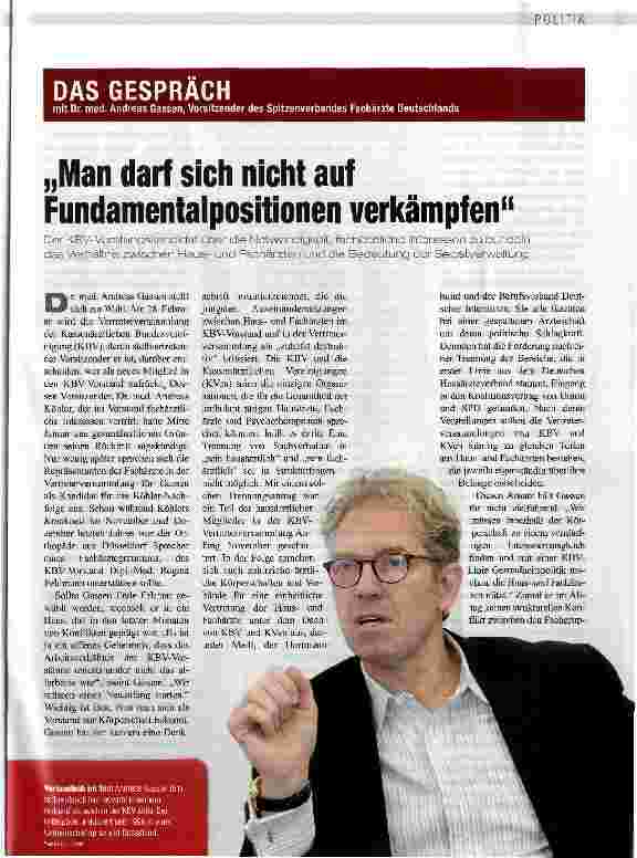 Vorschauseite 1: „Man darf sich nicht auf Fundamentalpositionen verkämpfen