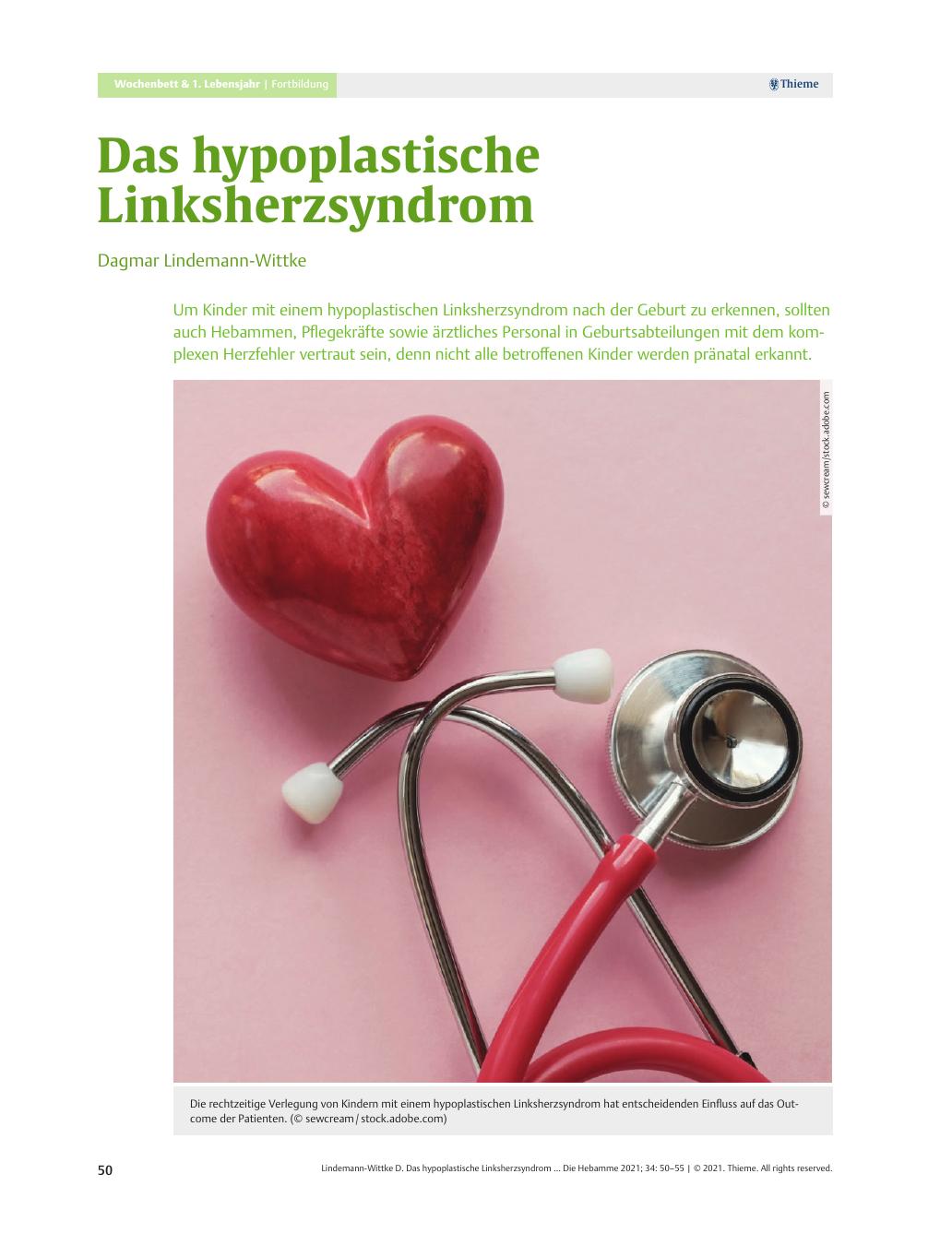 Vorschauseite 1: Das hypoplastische Linksherzsyndrom