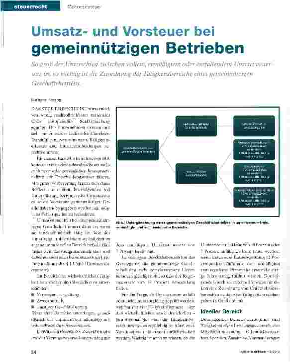 Vorschauseite 1: Umsatzund Vorsteuer gemeinnützigen Betrieben