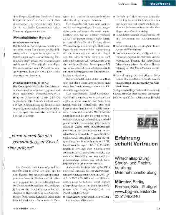 Vorschauseite 2: Umsatzund Vorsteuer gemeinnützigen Betrieben