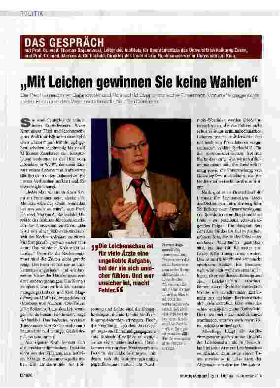 Vorschauseite 1: Mit Leichen gewinnen Sie keine Wahlen