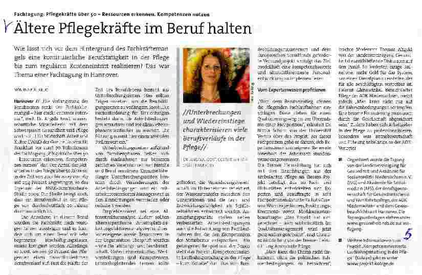 Vorschauseite 1: Ältere Pflegekräfte im Beruf halten