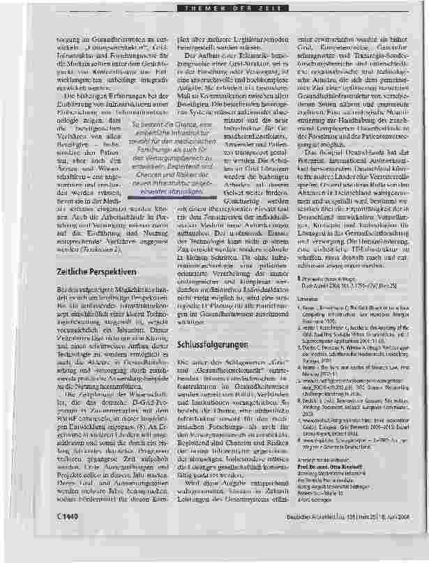 Vorschauseite 4: Grids, Kompetenznetze, GesundheitstelematikChancen für eine integrierte Infrastruktur