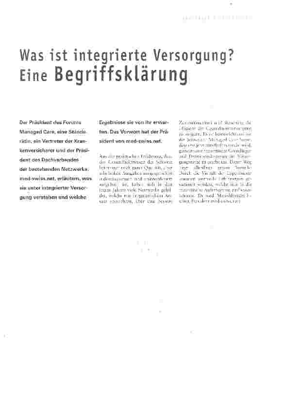 Vorschauseite 1: Was ist integrierte Versorgung?Eine Begriffsklärung