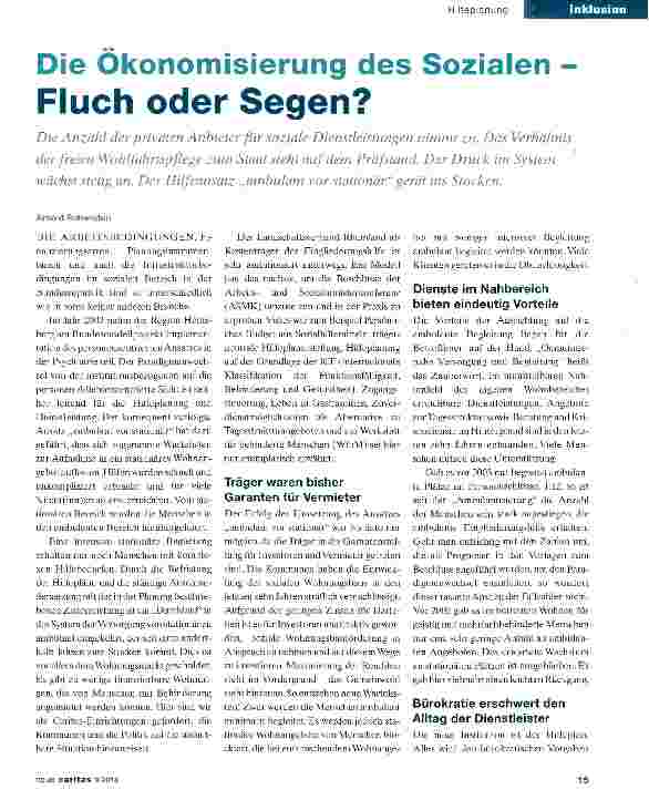 Vorschauseite 1: Die Ökonomisierung des Sozialen -Fluch oder Segen?