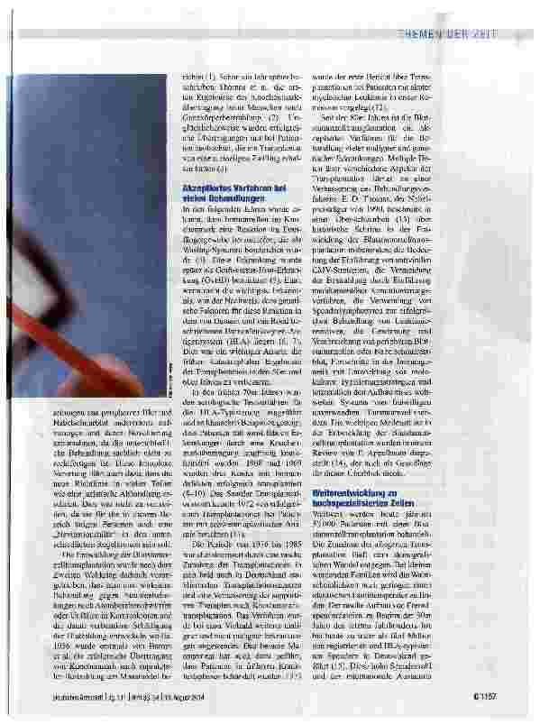 Vorschauseite 2: Hämatopoetische Stammzellentransplantation