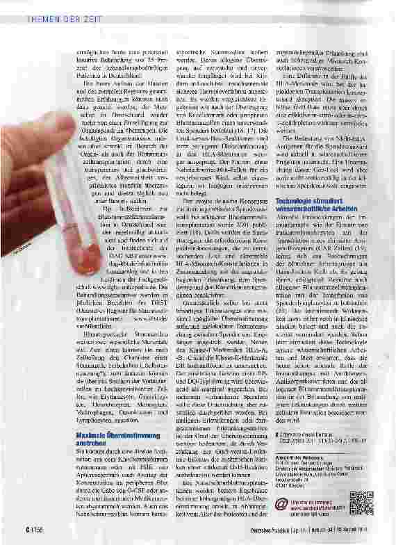 Vorschauseite 3: Hämatopoetische Stammzellentransplantation