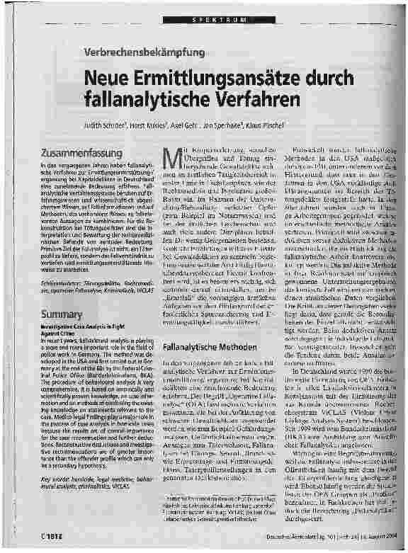 Vorschauseite 1: Neue Ermittlungsansätze durch fallanalytische VerfahrenVerbrechensbekämpfung