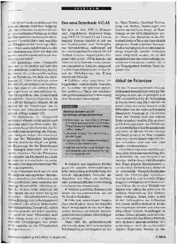 Vorschauseite 2: Neue Ermittlungsansätze durch fallanalytische VerfahrenVerbrechensbekämpfung