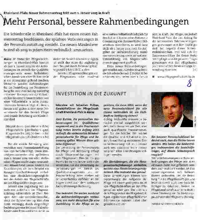 Vorschauseite 1: Mehr Personal, bessere Rahmenbedingungen