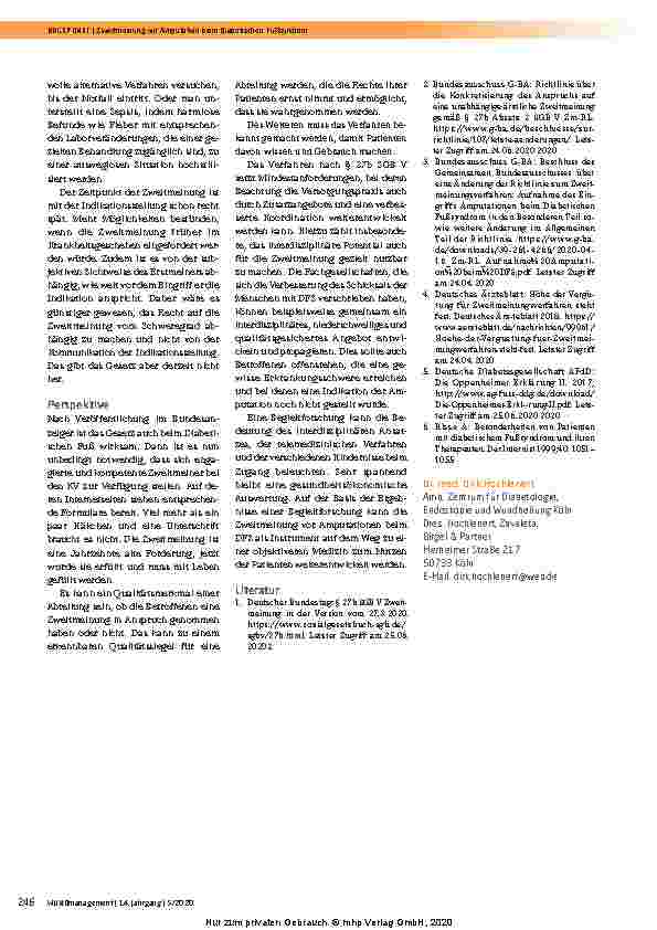 Vorschauseite 3: Zweitmeinung vor Amputation beim Diabetischen Fußsyndrom nach § 27b Absatz 2 SGB V*