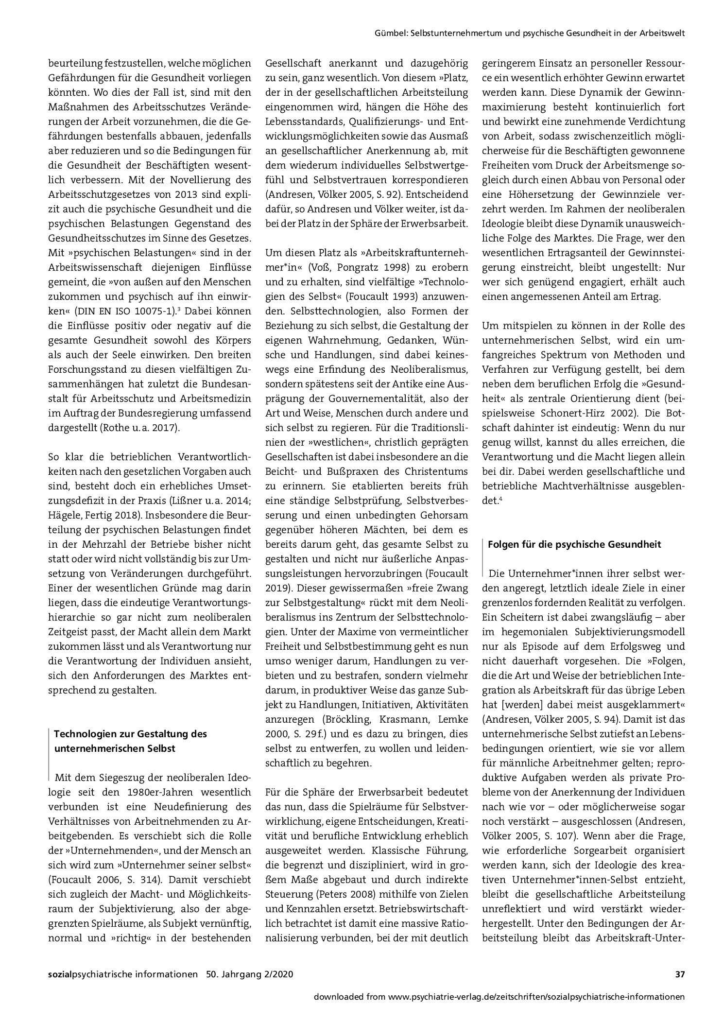 Vorschauseite 2: Selbstunternehmertum und psychische Gesundheit in der Arbeitswelt