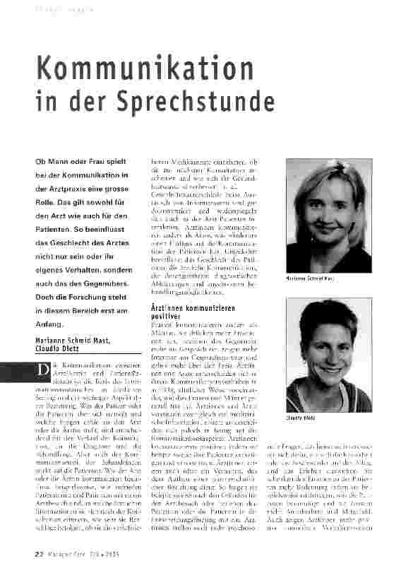 Vorschauseite 1: Kommunikation in der Sprechstunde