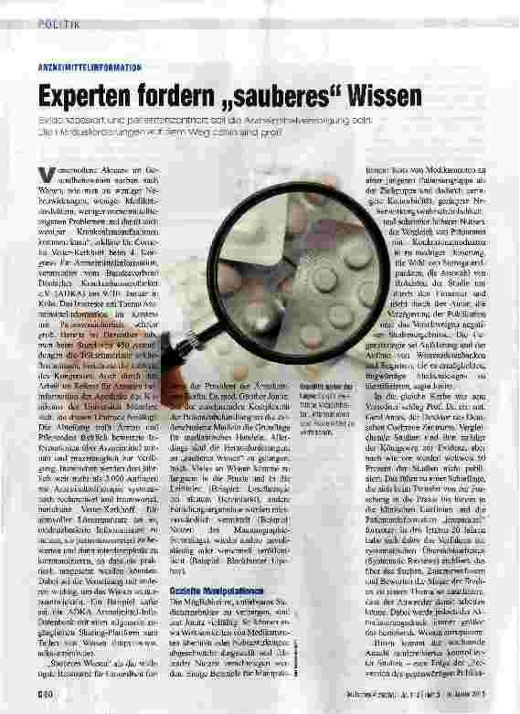 Vorschauseite 1: Experten fordern sauberes Wissen