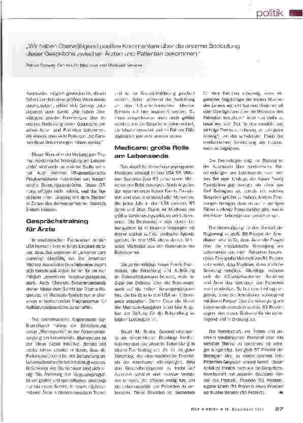 Vorschauseite 2: Gespräche werden honoriert