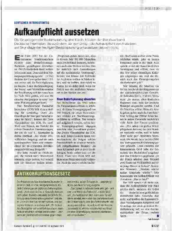 Vorschauseite 1: Aufkaufpflicht aussetzen