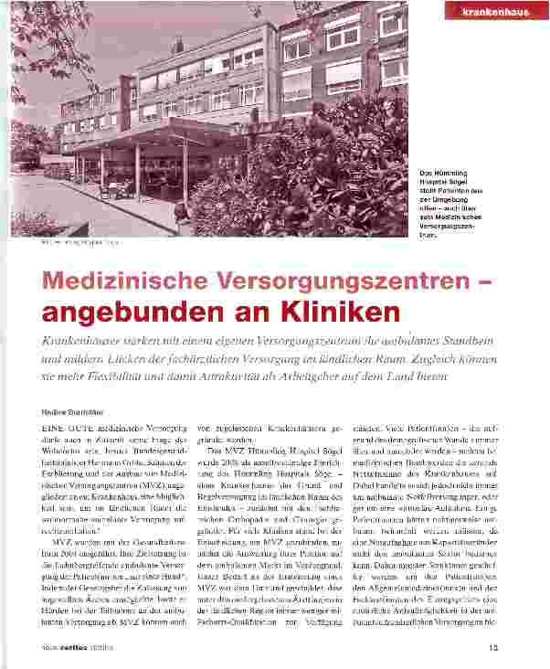 Vorschauseite 1: Medizinische Versorgungszentren - angebunden an Kliniken