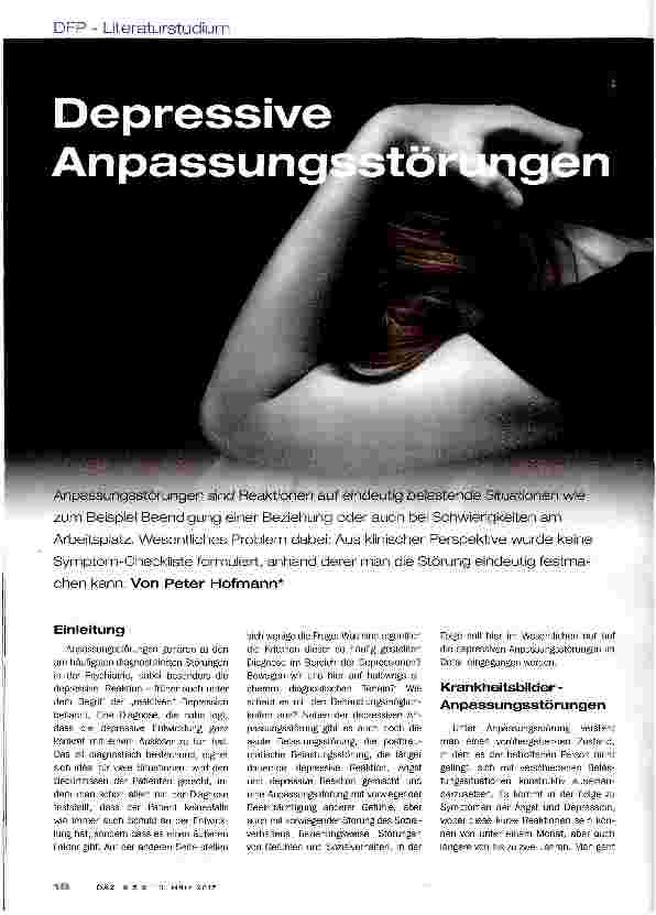 Vorschauseite 1: Depressive Anpassungsstörungen