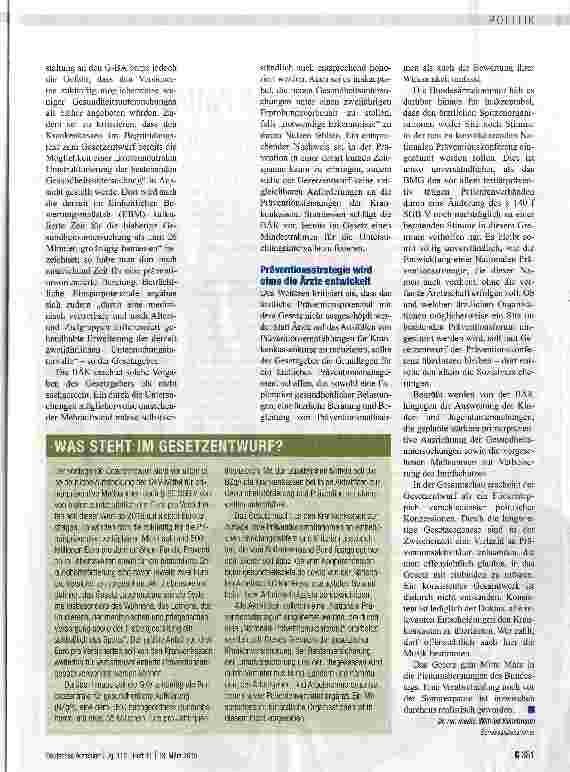Vorschauseite 2: Auf der parlamentarischen Zielgeraden