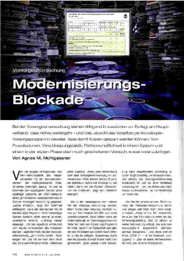 Vorschauseite 1: Modernisierungs-Blockade