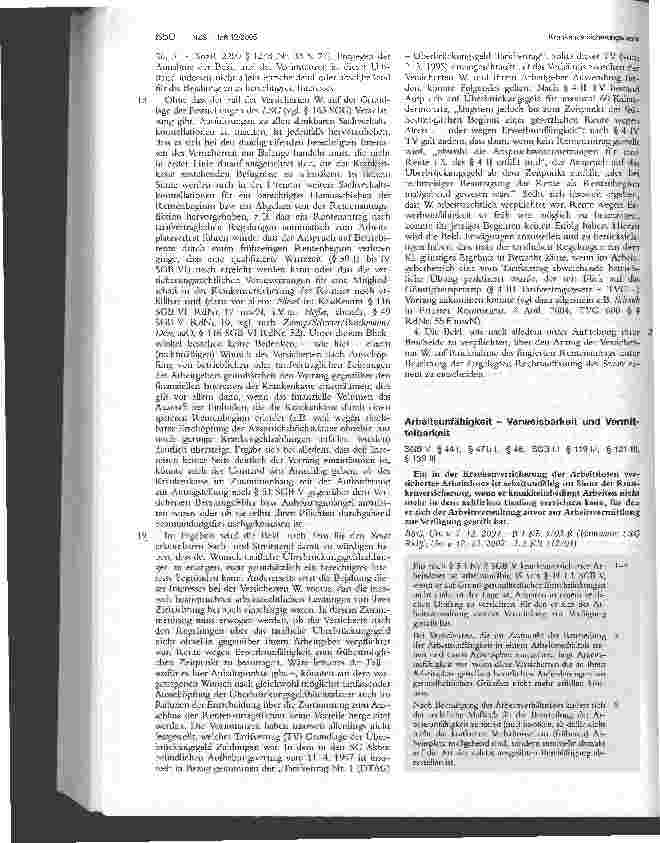 Vorschauseite 1: Arbeitsunfähigkeit - Verweisbarkeit und Vermit-telbarkeit