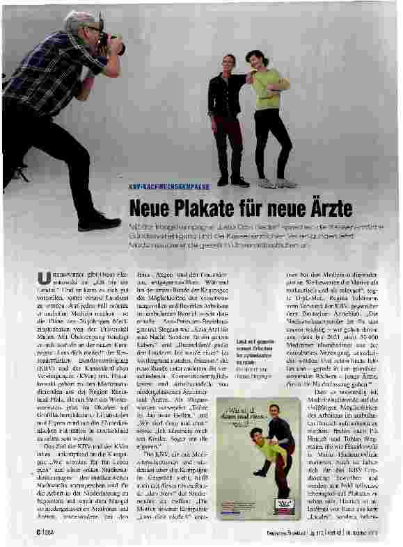 Vorschauseite 1: Neue Plakate für neue Arzte