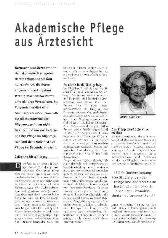 Vorschauseite 1: Akademische Pflege aus Ärztesicht