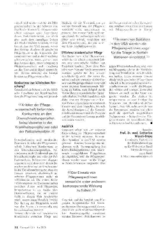 Vorschauseite 3: Akademische Pflege aus Ärztesicht